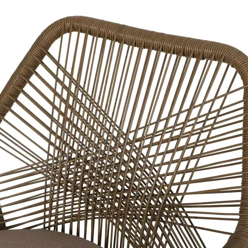 Ensemble de conversation en osier 3 pièces Russel pour 2 personnes : design évasé, plateau en verre - Christopher Knight Home