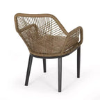 Ensemble de conversation en osier 3 pièces Russel pour 2 personnes : design évasé, plateau en verre - Christopher Knight Home