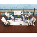 8pc Metal Frame Loveseat Patio Seating Set - Patio Festival: Weather-Resistant, UV-Protected Outdoor Ensemble