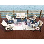 8pc Metal Frame Loveseat Patio Seating Set - Patio Festival: Weather-Resistant, UV-Protected Outdoor Ensemble