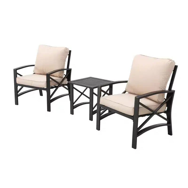 Ensemble de salon de jardin 8 pièces en métal avec causeuse - Patio Festival : Résistant aux intempéries, ensemble d'extérieur protégé contre les UV