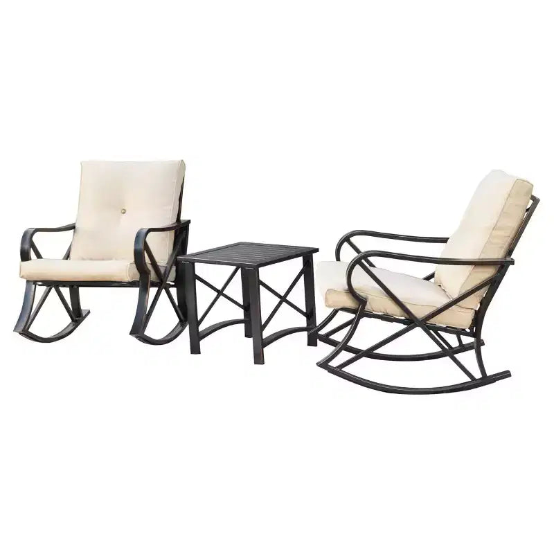 Ensemble de salon de jardin 8 pièces en métal avec causeuse - Patio Festival : Résistant aux intempéries, ensemble d'extérieur protégé contre les UV