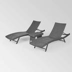 Ensemble de 3 chaises longues en osier Kauai gris - Christopher Knight Home