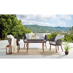 4pc All-Weather Wicker Athens Outdoor Conversation Set with 26" Coffee Table - Brown - Alaterre Furniture
