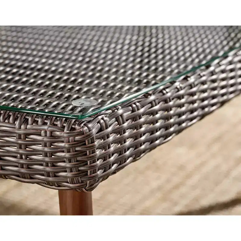Ensemble de conversation d'extérieur Athènes 4 pièces en osier toutes saisons avec table basse de 26 po - Marron - Alaterre Furniture