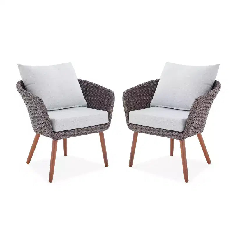 Ensemble de conversation d'extérieur Athènes 4 pièces en osier toutes saisons avec table basse de 26 po - Marron - Alaterre Furniture