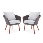 Ensemble de conversation d'extérieur Athènes 4 pièces en osier toutes saisons avec table basse de 26 po - Marron - Alaterre Furniture