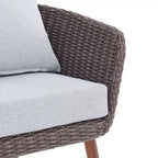 Ensemble de conversation d'extérieur Athènes 4 pièces en osier toutes saisons avec table basse de 26 po - Marron - Alaterre Furniture