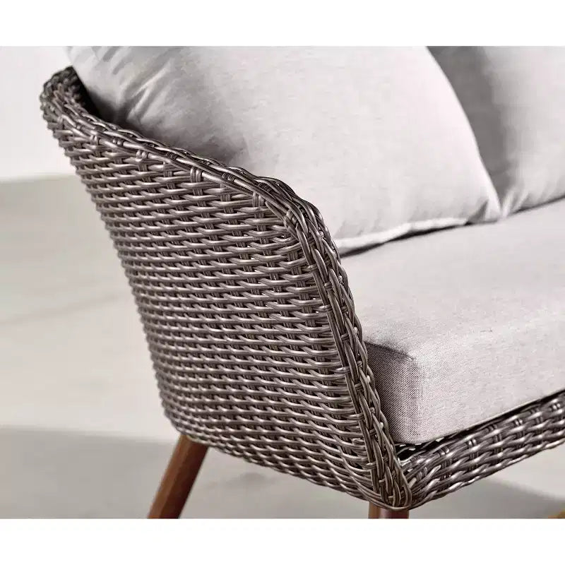 Ensemble de conversation d'extérieur Athènes 4 pièces en osier toutes saisons avec table basse de 26 po - Marron - Alaterre Furniture