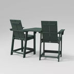 Ensemble de 3 chaises de comptoir d'extérieur POLYWOOD Moore avec table de connexion verte
