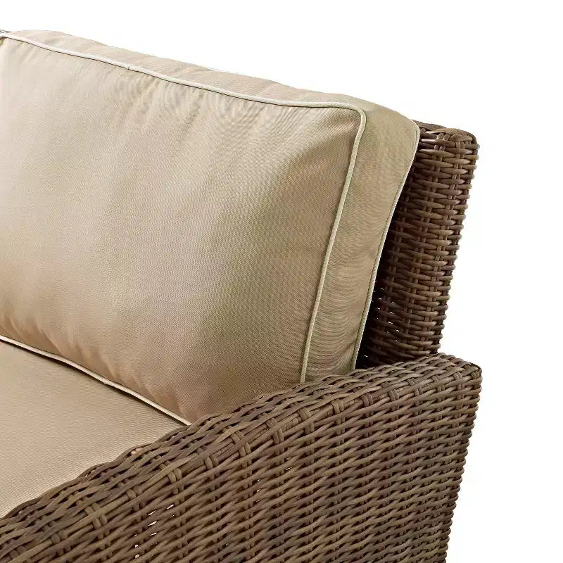 Crosley Ensemble de mobilier de patio extérieur 3 pièces Bradenton en acier avec foyer et deux causeuses, brun/beige