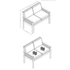 Alaterre Furniture Okemo, ensemble de 2 pièces : canapé de terrasse extérieur résistant aux intempéries avec coussins et table basse