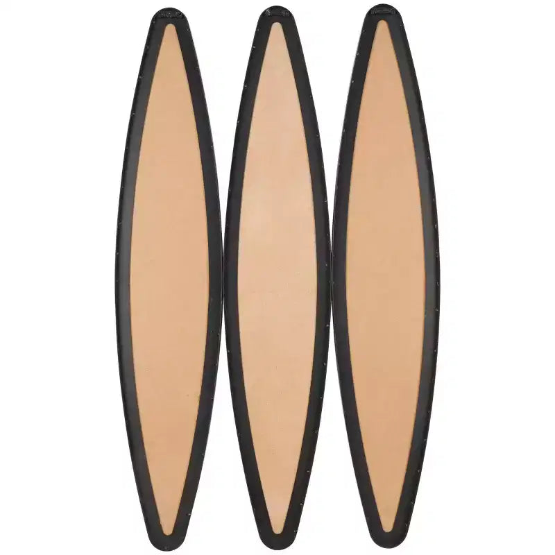 Lot de 3 miroirs muraux ovales allongés en métal noir – Décoration murale contemporaine