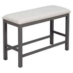 Ensemble de salle à manger Whisen 6 pièces hauteur comptoir avec étagère, 4 chaises et un banc