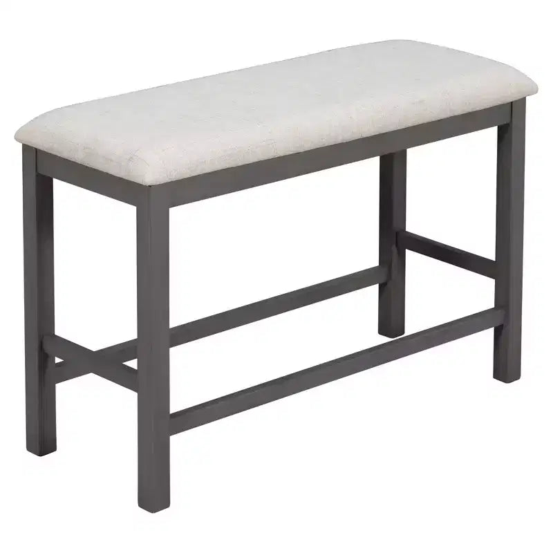 Ensemble de salle à manger Whisen 6 pièces hauteur comptoir avec étagère, 4 chaises et un banc