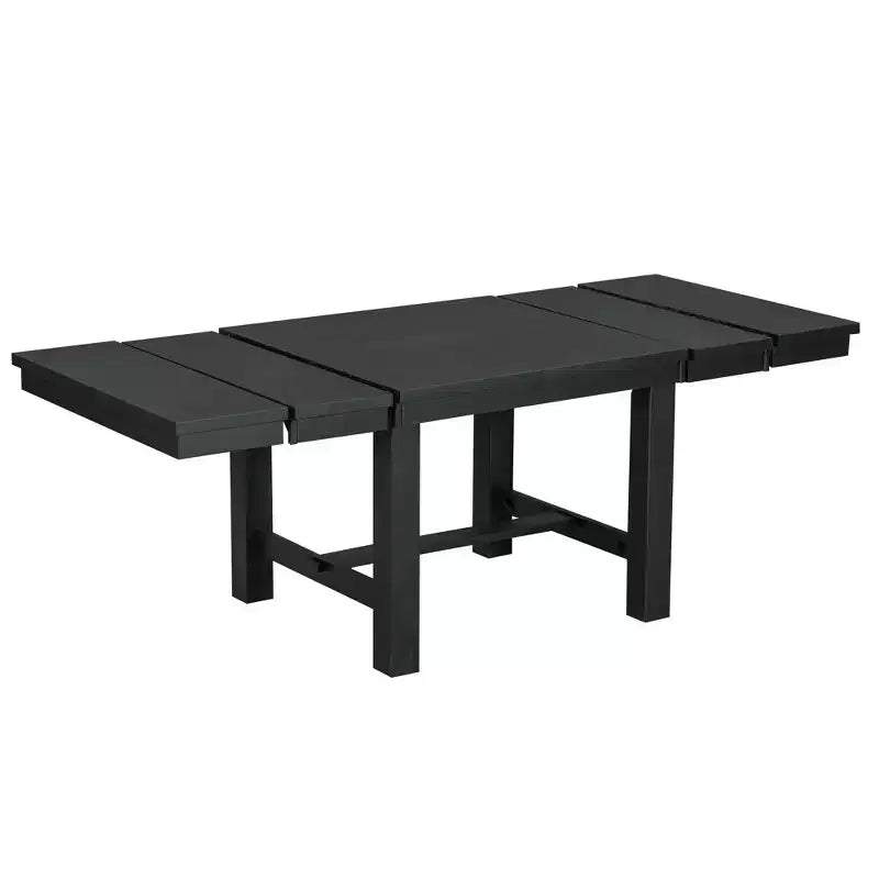 Table à manger extensible 6 pièces Whisen Farmhouse avec 4 chaises rembourrées et un banc