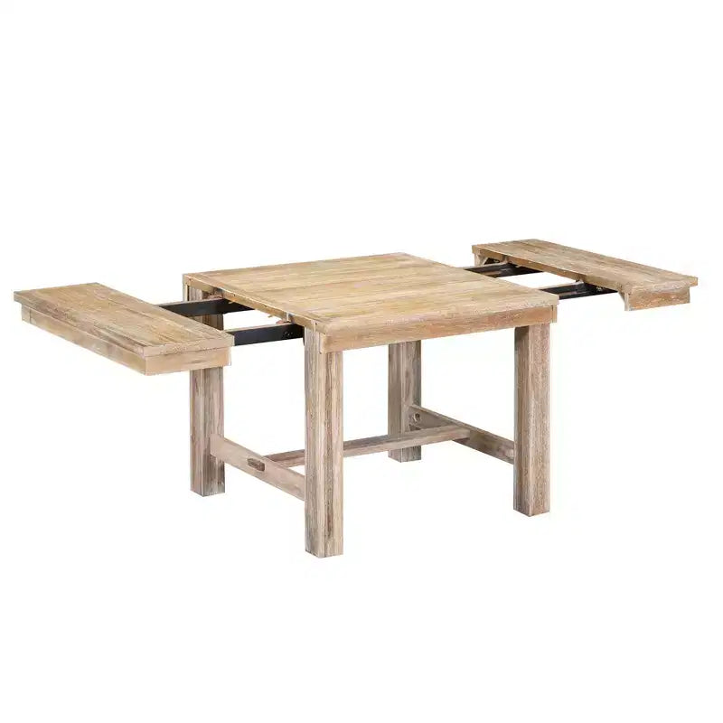 Table à manger extensible 6 pièces Whisen Farmhouse avec 4 chaises rembourrées et un banc