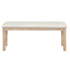 Table à manger extensible 6 pièces Whisen Farmhouse avec 4 chaises rembourrées et un banc