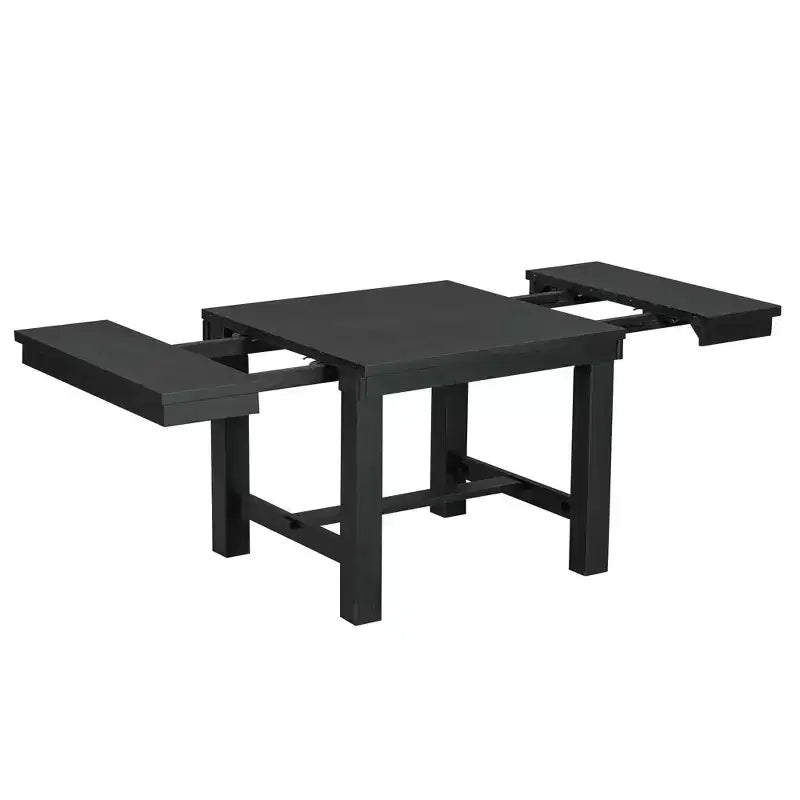 Table à manger extensible 6 pièces Whisen Farmhouse avec 4 chaises rembourrées et un banc