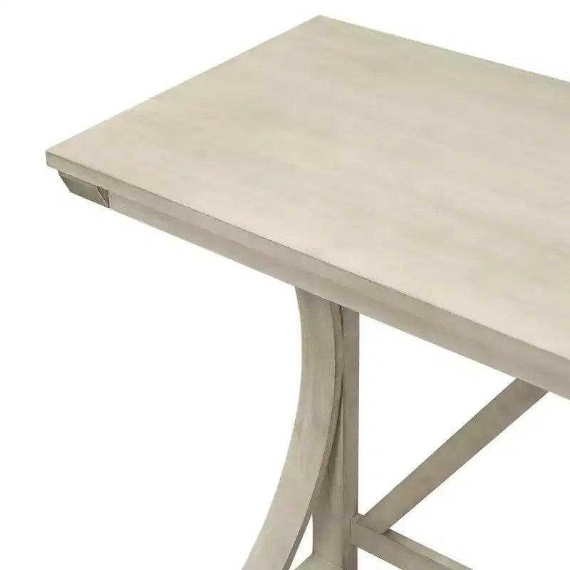 Ensemble de salle à manger 3 pièces Whisen Farmhouse hauteur comptoir avec port USB et tabourets rembourrés