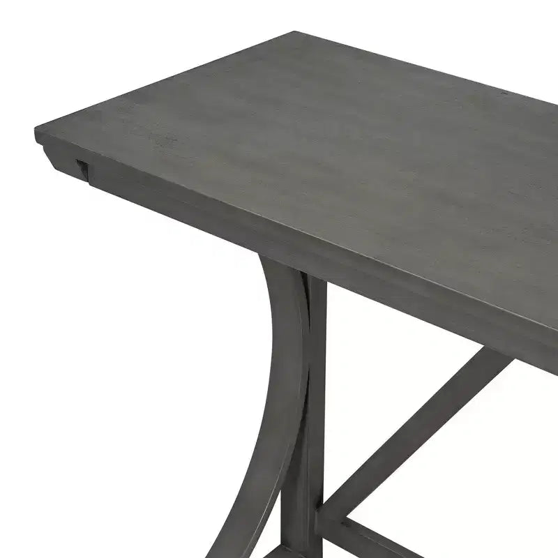 Ensemble de salle à manger 3 pièces Whisen Farmhouse hauteur comptoir avec port USB et tabourets rembourrés