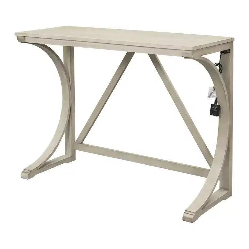 Ensemble de salle à manger 3 pièces Whisen Farmhouse hauteur comptoir avec port USB et tabourets rembourrés