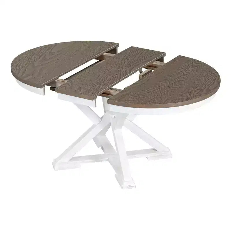 Ensemble de salle à manger Whisen 5 pièces avec table en bois extensible et 4 chaises rembourrées