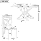 Ensemble de salle à manger Whisen 5 pièces avec table en bois extensible et 4 chaises rembourrées