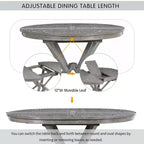 Ensemble de salle à manger Whisen 5 pièces avec table en bois extensible et 4 chaises rembourrées