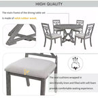 Ensemble de salle à manger Whisen 5 pièces avec table en bois extensible et 4 chaises rembourrées