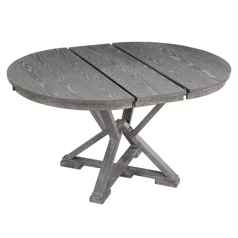 Ensemble de salle à manger Whisen 5 pièces avec table en bois extensible et 4 chaises rembourrées
