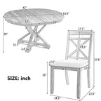 Ensemble de salle à manger Whisen 5 pièces avec table en bois extensible et 4 chaises rembourrées