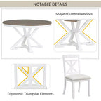 Ensemble de salle à manger Whisen 5 pièces avec table en bois extensible et 4 chaises rembourrées