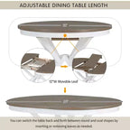 Ensemble de salle à manger Whisen 5 pièces avec table en bois extensible et 4 chaises rembourrées