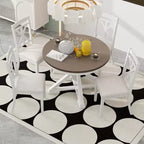 Whisen 5-Piece Extendable Wood Dining Table Set with 4-Upholstered Chairs