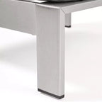Christopher Knight Home Cape Coral Ensemble de 4 fauteuils de club et poufs d'extérieur en aluminium avec coussins, kaki/argent