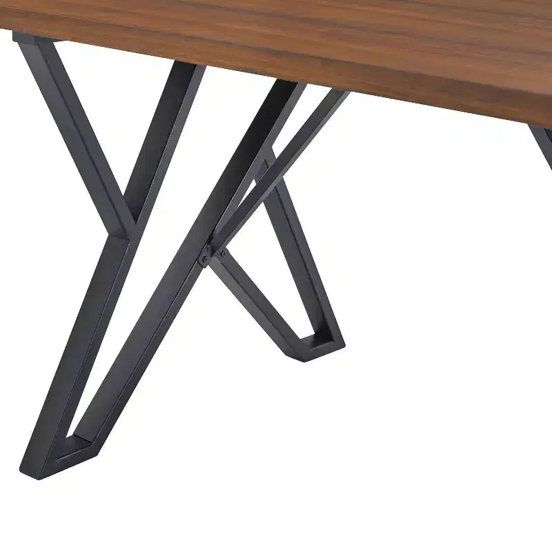 Christopher Knight Home Crest Ensemble de salle à manger 5 pièces moderne en similicuir avec base en métal, marron/noyer/noir