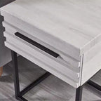 Ensemble de chambre Findlay 2 pièces, lit tapissé 3D moelleux avec table de chevet