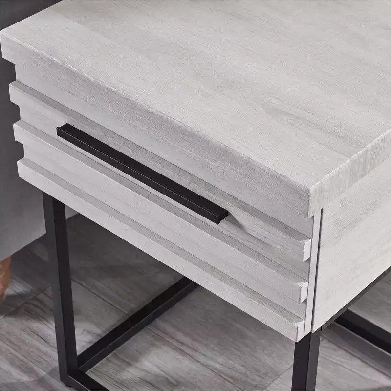 Ensemble de chambre Findlay 2 pièces, lit tapissé 3D moelleux avec table de chevet