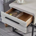 Ensemble de chambre Findlay 2 pièces, lit tapissé 3D moelleux avec table de chevet