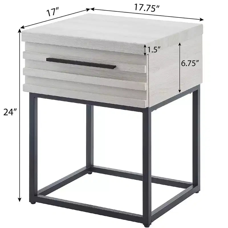 Ensemble de chambre Findlay 2 pièces, lit tapissé 3D moelleux avec table de chevet