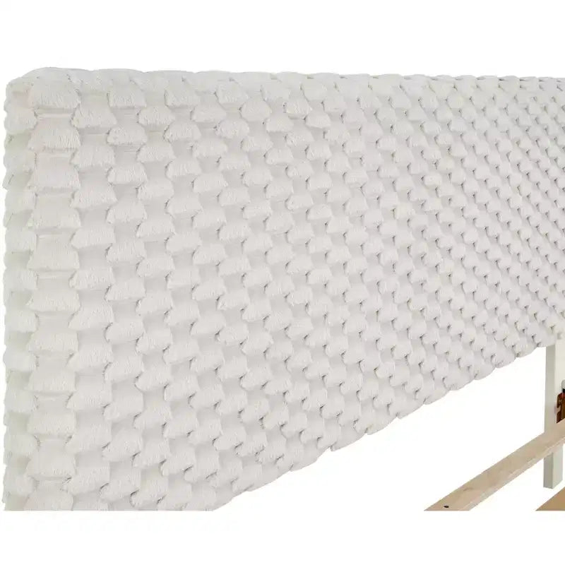 Ensemble de chambre Findlay 2 pièces, lit tapissé 3D moelleux avec table de chevet