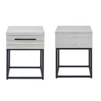 Ensemble de chambre Findlay 2 pièces, lit tapissé 3D moelleux avec table de chevet