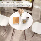Costway Ensemble de table à manger moderne 5 pièces pour 4 personnes Table de salle à manger ronde avec pieds en bois massif Noir/Marron/Blanc