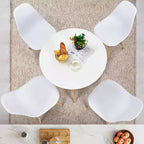 Costway Ensemble de table à manger moderne 5 pièces pour 4 personnes Table de salle à manger ronde avec pieds en bois massif Noir/Marron/Blanc