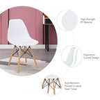 Costway Ensemble de table à manger moderne 5 pièces pour 4 personnes Table de salle à manger ronde avec pieds en bois massif Noir/Marron/Blanc
