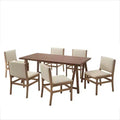 Christopher Knight Home Havenwood 7-Piece Fabric and Rubberwood Dining Set