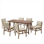 Christopher Knight Home Havenwood 7-Piece Fabric and Rubberwood Dining Set