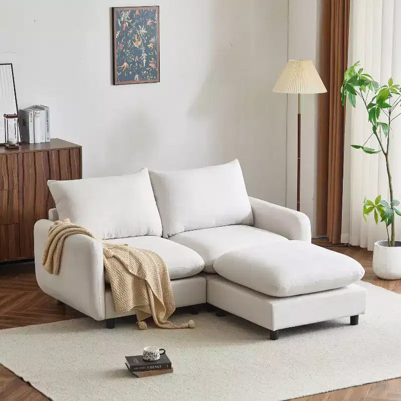 Christopher Knight Home Acker, ensemble de canapés modulaires modernes rembourrés 3 pièces, blanc
