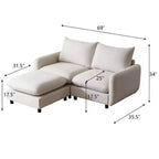 Christopher Knight Home Acker, ensemble de canapés modulaires modernes rembourrés 3 pièces, blanc